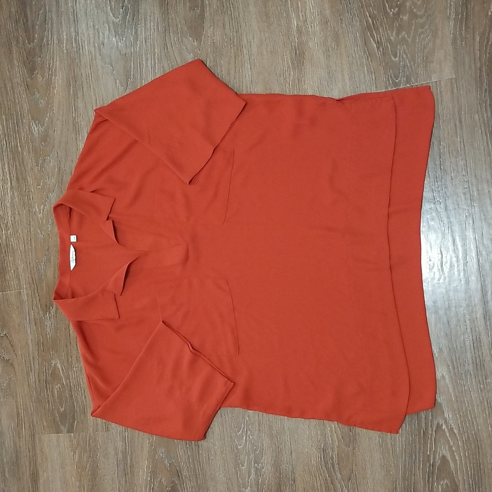(L) Reitmans Solid Color Collared Blouse Office Workwear Business Professional